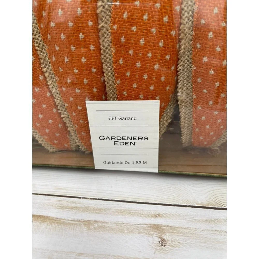 Spring Burlap Carrot 6 ft garland Burlap raw edges NEW Easter decor
